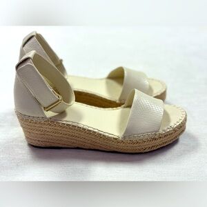 Franco Sarto Espadrille’s.  Cream leather. Never worn